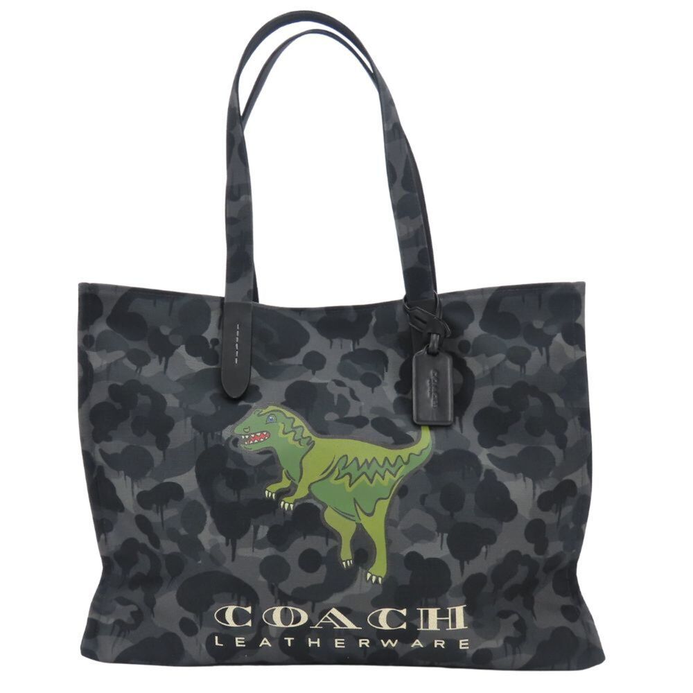 Coach Lexi CCD11 Camouflage Canvas Leather Shoulder Bag Dinosaur Design for Men